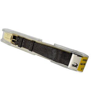 17mm Hirsch Brown Lizard Grain Leather Watch Band Gold Buckle Austria